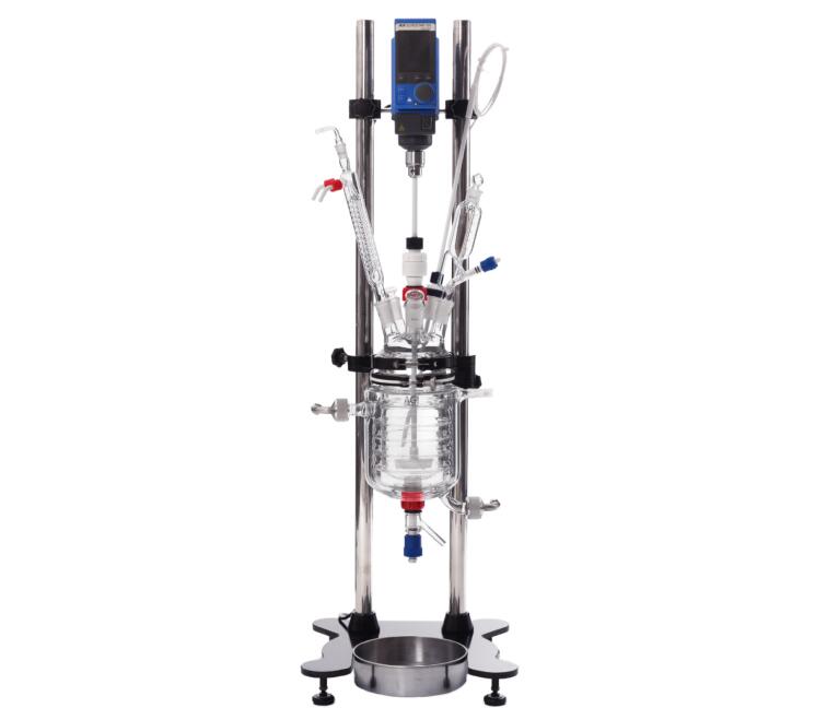 AGI台式夹套玻璃反应釜：进口双夹套反应釜